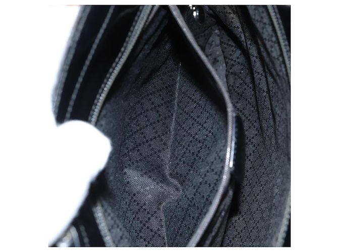 Borsa a mano in nylon nero GUCCI Bamboo Auth am6667 - vista 22