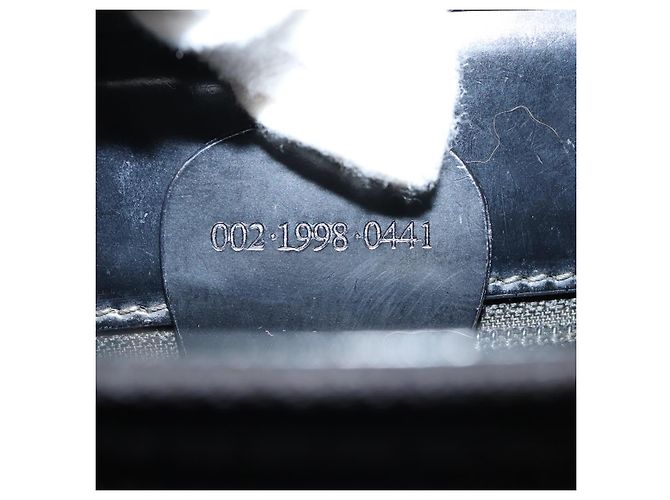 Borsa a mano in nylon nero GUCCI Bamboo Auth am6667 - vista 23