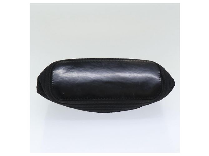 Borsa a mano in nylon nero GUCCI Bamboo Auth am6667 - vista 9