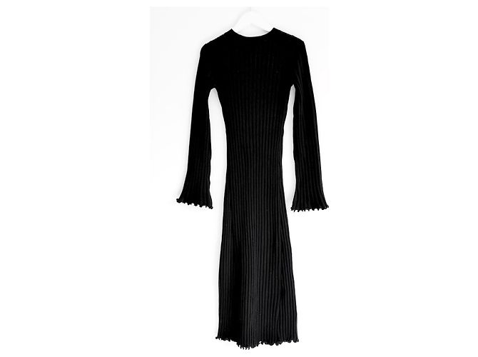 Autre Marque Schwarzes geripptes Strick-Midi-Kleid Marin von Rails - Ansicht 5