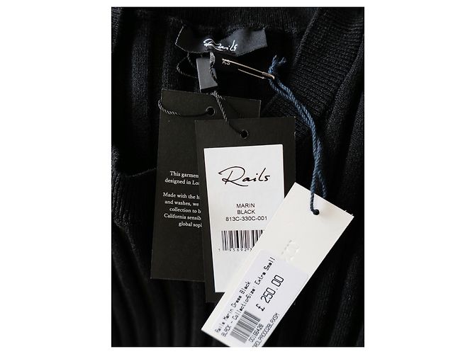 Autre Marque Schwarzes geripptes Strick-Midi-Kleid Marin von Rails - Ansicht 6