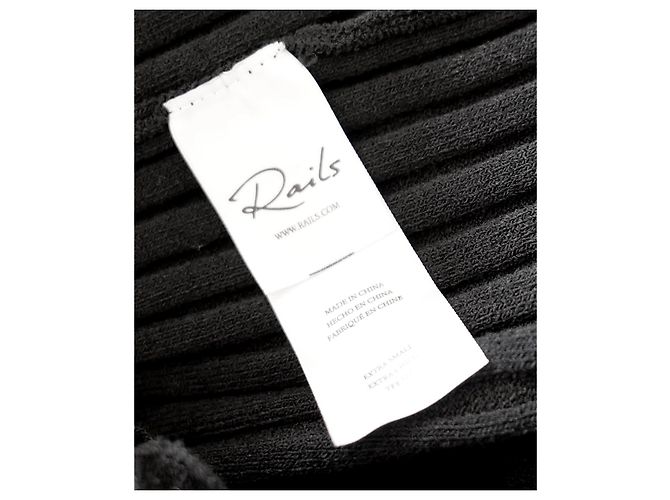 Autre Marque Schwarzes geripptes Strick-Midi-Kleid Marin von Rails - Ansicht 7