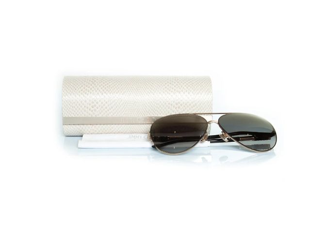 Gafas de sol Aviator Jimmy Choo con strass Negro Dorado - vista 2
