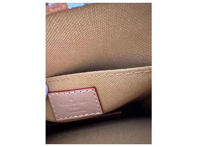 Neverfull Louis Vuitton Petit Sac Plat Monopaname Beige Pelle - vista 10