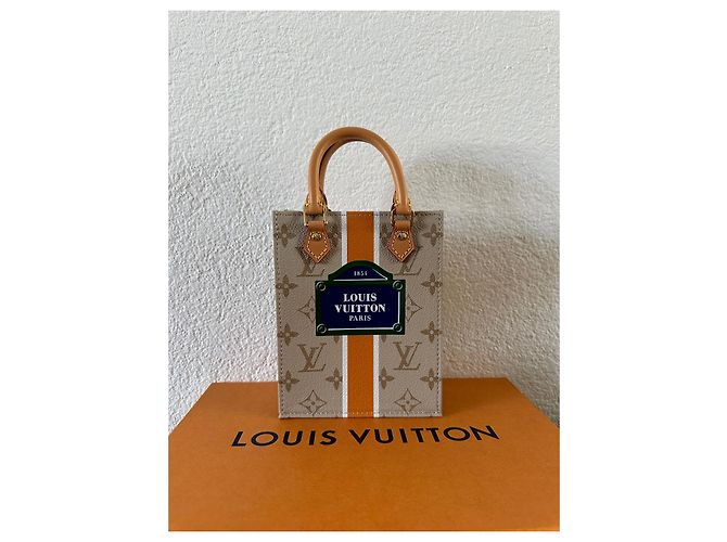 Neverfull Louis Vuitton Petit Sac Plat Monopaname Beige Pelle - vista 2