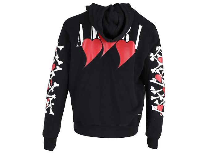 Amiri bedruckter Kapuzenpullover aus schwarzer Baumwolle - Ansicht 3