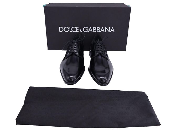 Scarpe Derby Classiche Dolce & Gabbana in pelle di vitello nera - vista 7