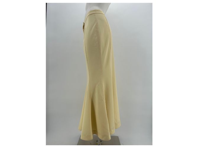 Autre Marque Falda de estudio T.FR 36 de lana Amarillo - vista 4