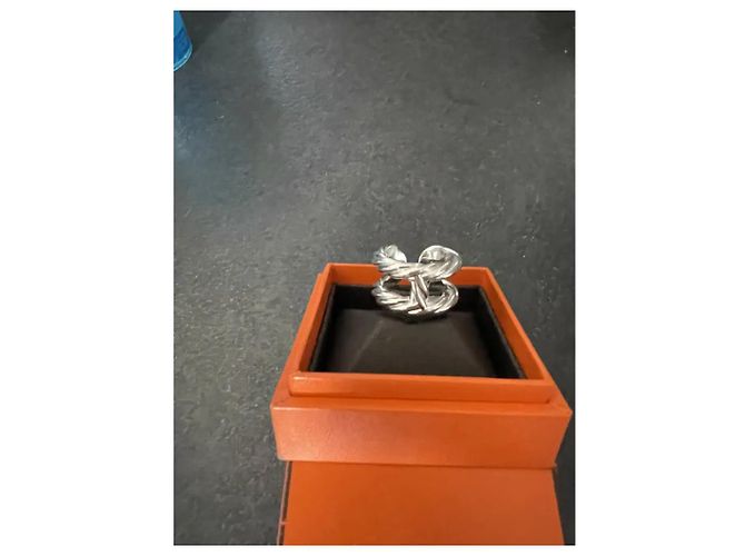 Hermès Anello Parade Intrecciato Argento - vista 2