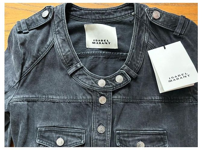 Giacca in denim Isabel Marant nero sbiadito Nocciola - vista 2
