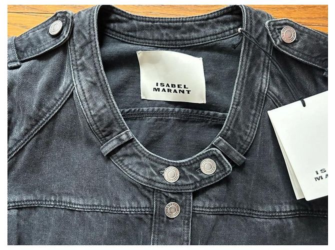 Giacca in denim Isabel Marant nero sbiadito Nocciola - vista 4