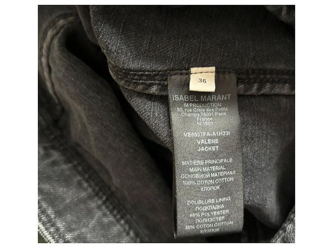 Giacca in denim Isabel Marant nero sbiadito Nocciola - vista 6