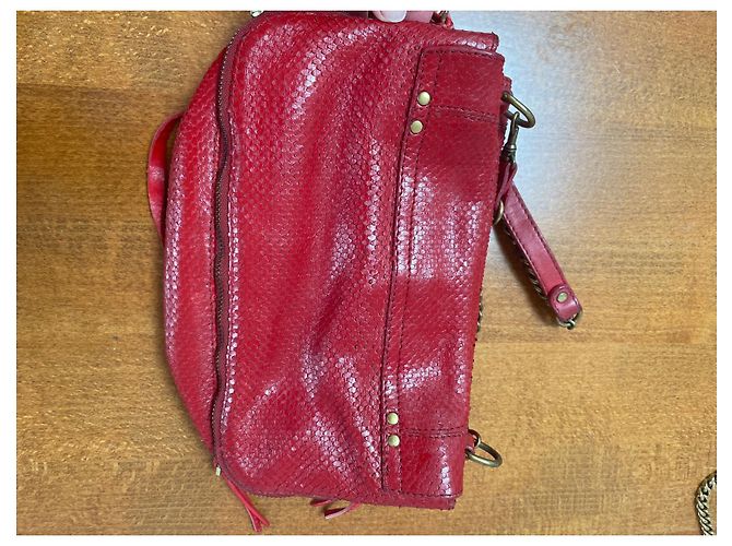 Jerome Dreyfuss Bobi S Borsa a mano rossa in pelle viper Rosso - vista 6