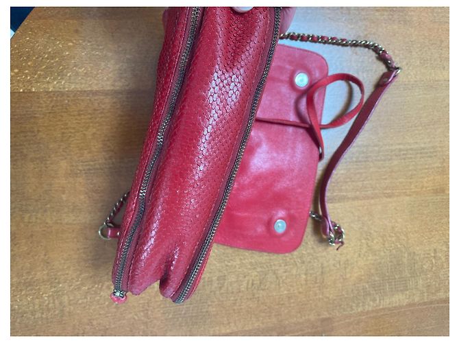 Jerome Dreyfuss Bobi S Borsa a mano rossa in pelle viper Rosso - vista 7