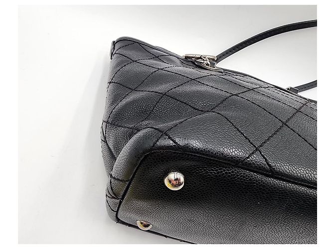 Chanel Sulla Strada Borsa Caviar Cucitura Wild Nero - vista 13