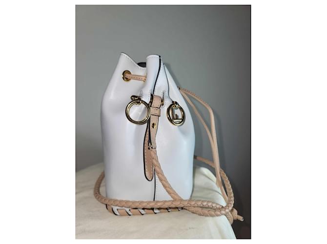 Mini borsa a secchiello Fendi Bianco sporco - vista 2