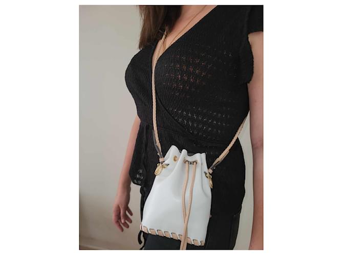Mini borsa a secchiello Fendi Bianco sporco - vista 4