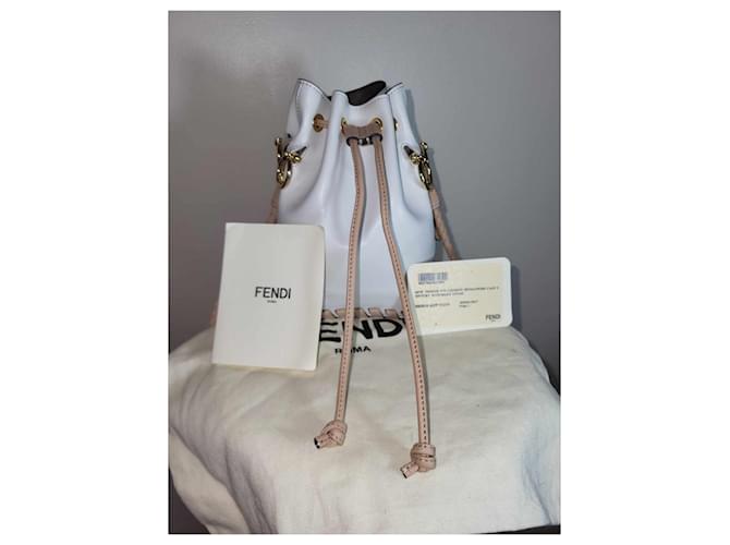 Mini borsa a secchiello Fendi Bianco sporco - vista 5