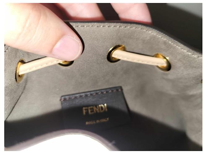 Mini borsa a secchiello Fendi Bianco sporco - vista 6