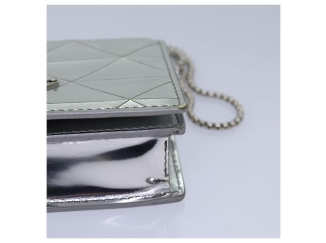 PRADA Bolsa de Ombro Poche Triângulo Painel Prata Auth 84299 - vista 16