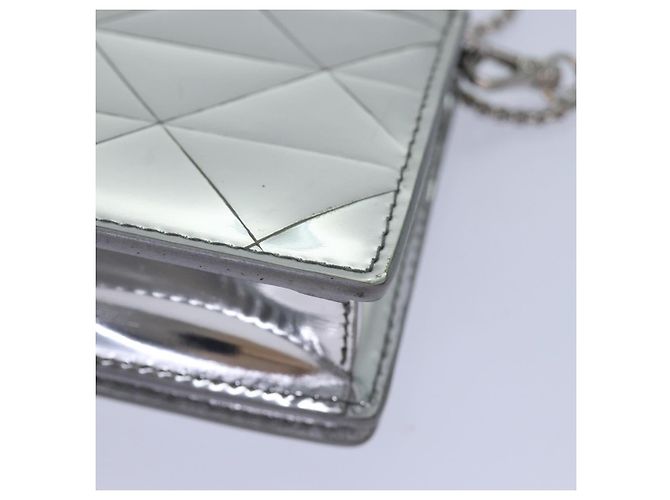 PRADA Bolsa de Ombro Poche Triângulo Painel Prata Auth 84299 - vista 18