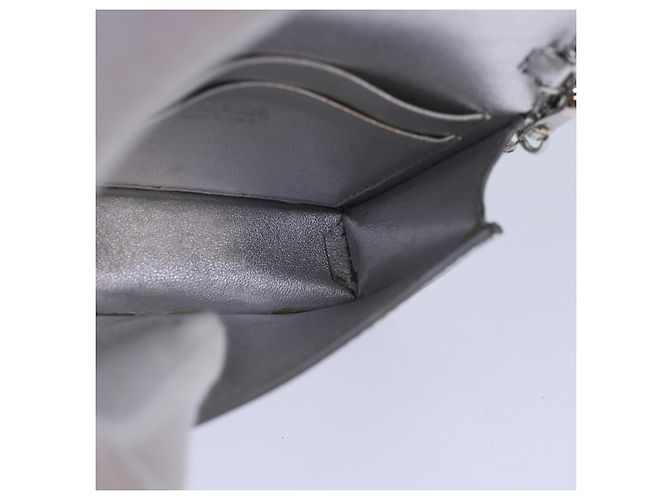 PRADA Bolsa de Ombro Poche Triângulo Painel Prata Auth 84299 - vista 21