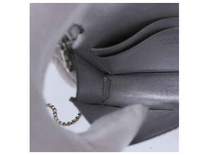 PRADA Bolsa de Ombro Poche Triângulo Painel Prata Auth 84299 - vista 22