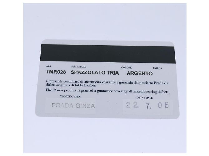 PRADA Bolsa de Ombro Poche Triângulo Painel Prata Auth 84299 - vista 25