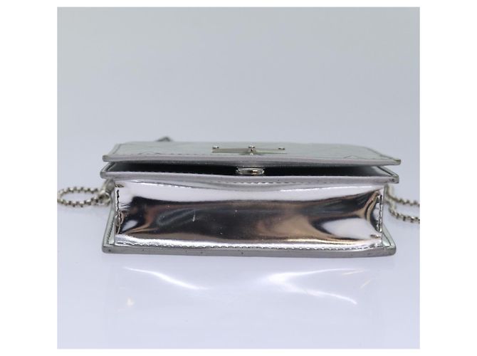 PRADA Bolsa de Ombro Poche Triângulo Painel Prata Auth 84299 - vista 5