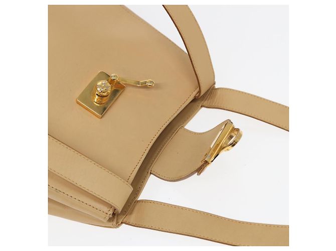 Borsa a spalla in pelle beige Salvatore Ferragamo Auth bs16284 - vista 7