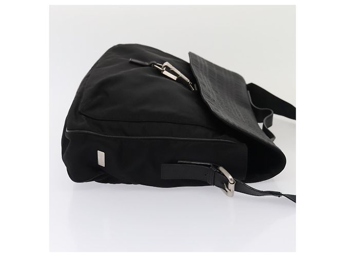 Borsa a mano in pelle nylon Burberry Nova Check 2 vie nera Auth bs16211 Nero - vista 3