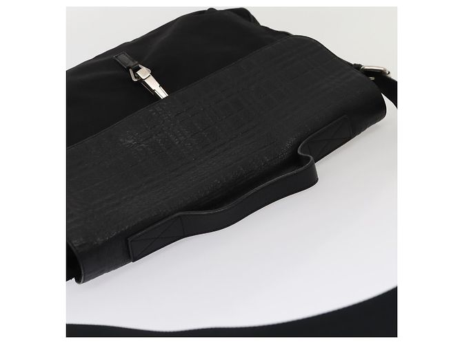 Borsa a mano in pelle nylon Burberry Nova Check 2 vie nera Auth bs16211 Nero - vista 6