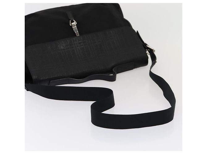 Borsa a mano in pelle nylon Burberry Nova Check 2 vie nera Auth bs16211 Nero - vista 7