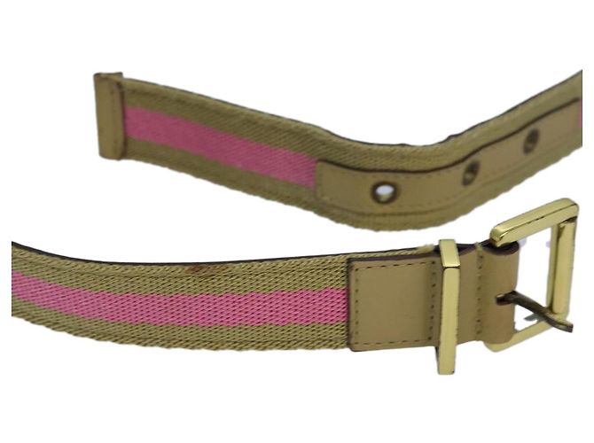 Cinturón GUCCI de lona 27,6""-38,6"" Rosa Caqui 90737 Auth am6564 - vista 2