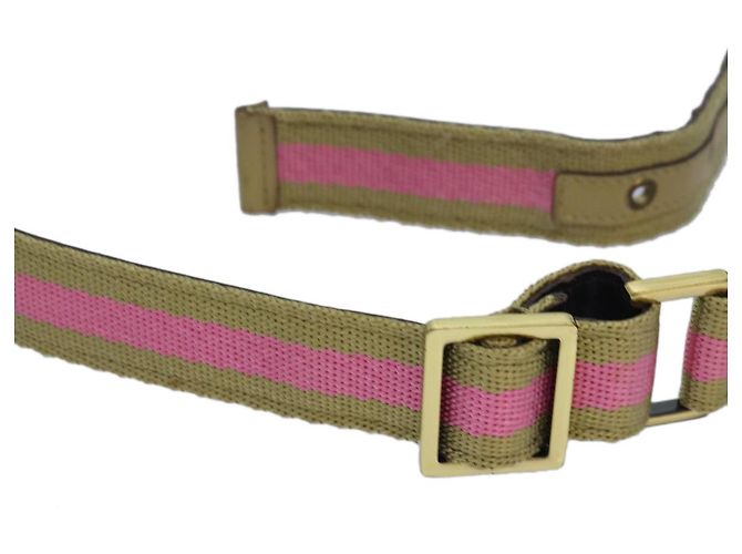 Cinturón GUCCI de lona 27,6""-38,6"" Rosa Caqui 90737 Auth am6564 - vista 3