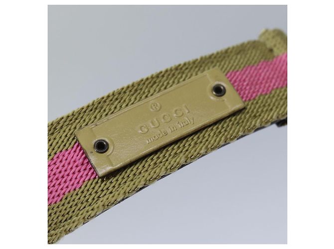Cinturón GUCCI de lona 27,6""-38,6"" Rosa Caqui 90737 Auth am6564 - vista 9