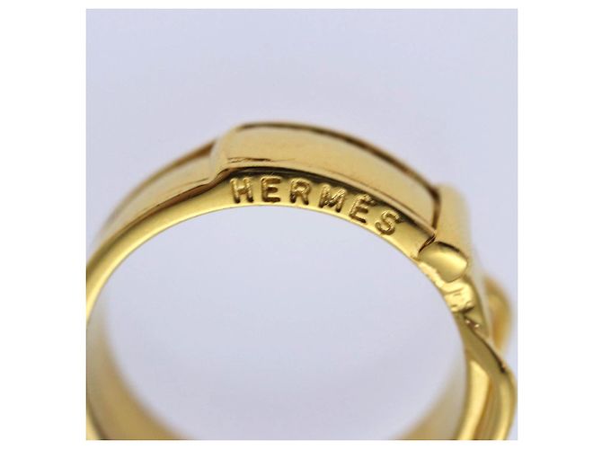 Ring Hermès Anello per sciarpa HERMES in metallo dorato Auth am6612 D'oro - vista 10