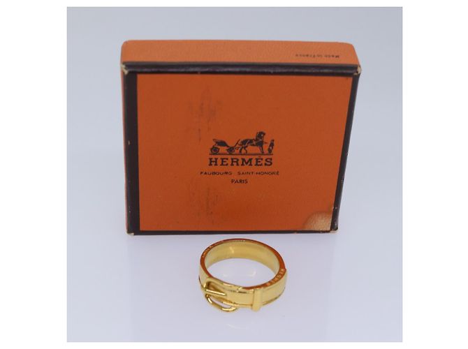 Ring Hermès Anello per sciarpa HERMES in metallo dorato Auth am6612 D'oro - vista 12