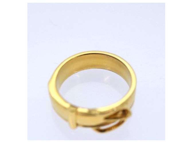 Ring Hermès Anello per sciarpa HERMES in metallo dorato Auth am6612 D'oro - vista 7
