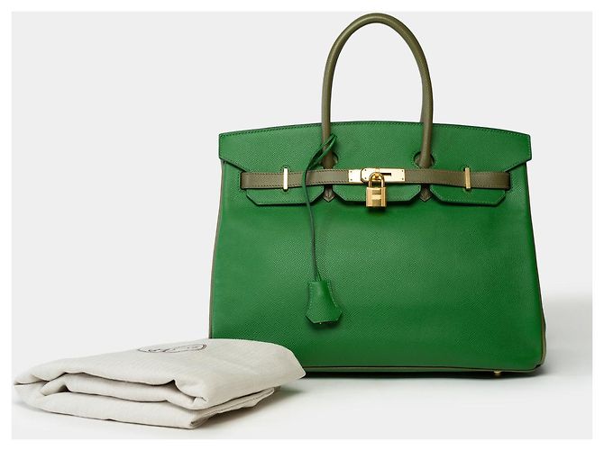 Hermès Sac HERMES Birkin 35 en Cuir Vert - 102039 - vue 2