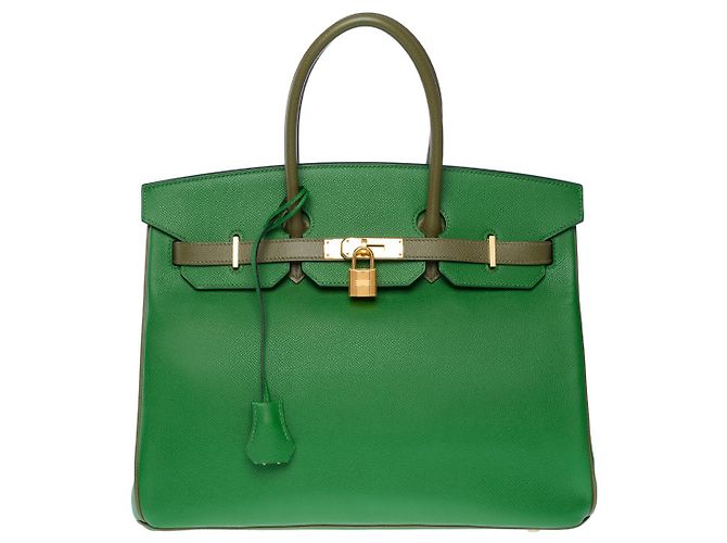 Hermès Sac HERMES Birkin 35 en Cuir Vert - 102039 - vue 3