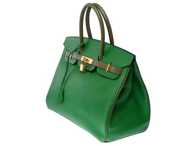 Hermès Sac HERMES Birkin 35 en Cuir Vert - 102039 - vue 5