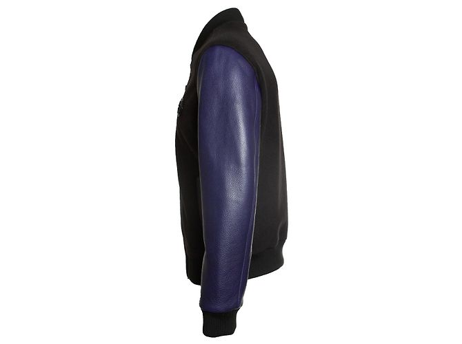 Giacca bomber in pile di lana Philipp Plein Nero Blu - vista 2