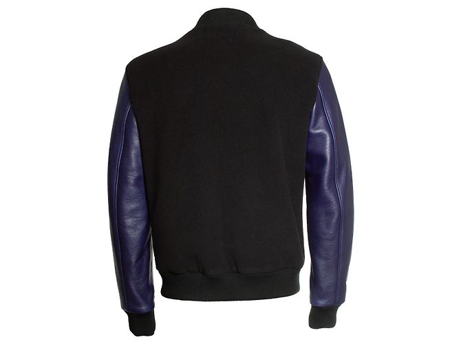 Giacca bomber in pile di lana Philipp Plein Nero Blu - vista 3