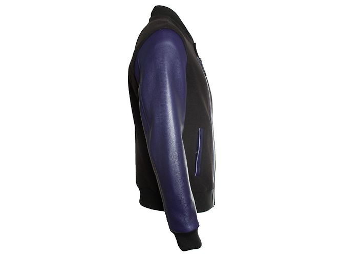 Giacca bomber in pile di lana Philipp Plein Nero Blu - vista 4
