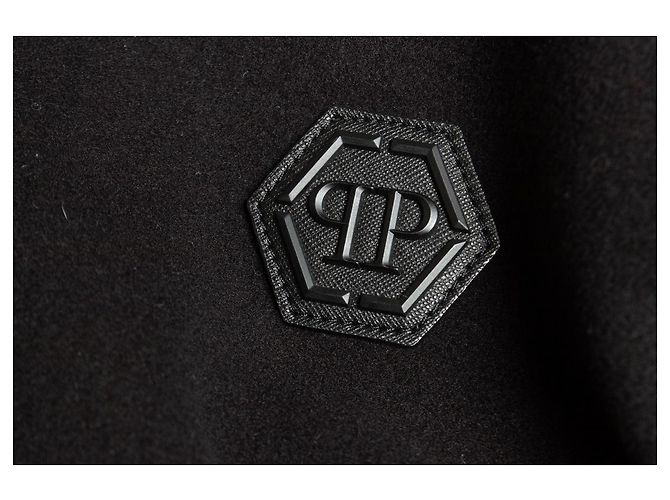Giacca bomber in pile di lana Philipp Plein Nero Blu - vista 7