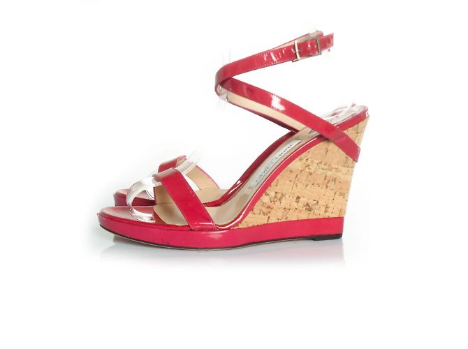 Jimmy Choo, fuchsia Sandale mit Korkabsatz Pink - Ansicht 2