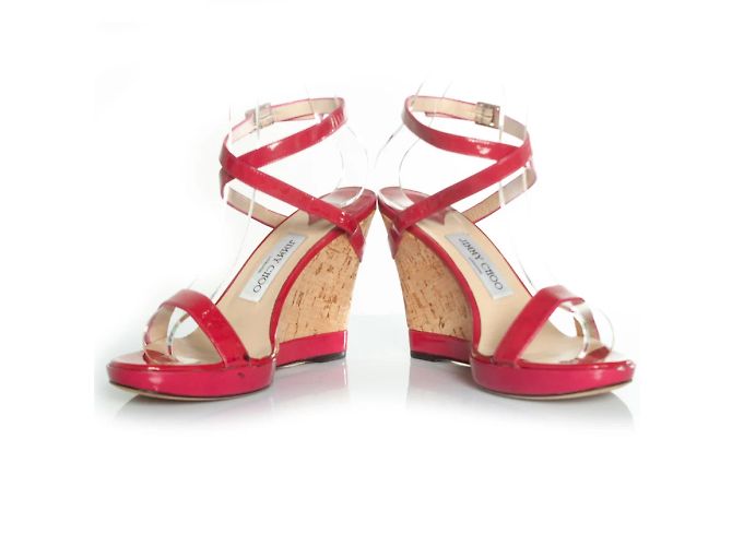 Jimmy Choo, fuchsia Sandale mit Korkabsatz Pink - Ansicht 5