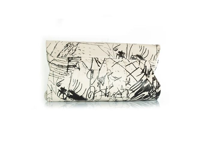 Clutch nero e bianco Giuseppe Zanotti - vista 3
