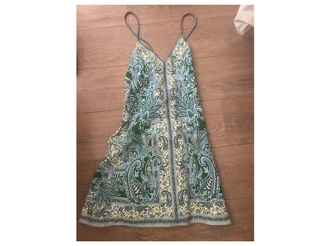 Zimmermann Mini de lino con estampado paisley Ottie Swing Verde oscuro - vista 2